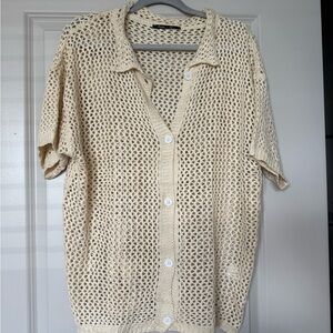 ASOS Cream Open-Knit Cardigan